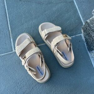 Steve Madden Beige Sandals with Metallic Details